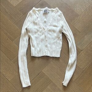 Princess polly White Ribbed V-Neck Sweater